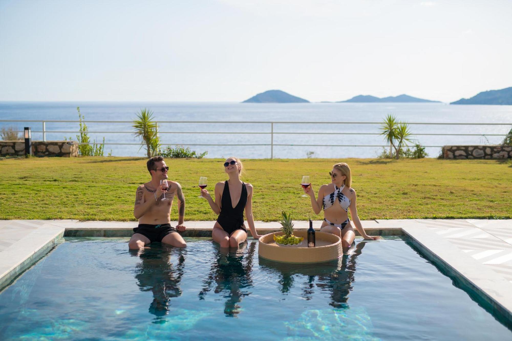 Beachfront Sari Villa With Private Swimming Pool Kalkan Bagian luar foto